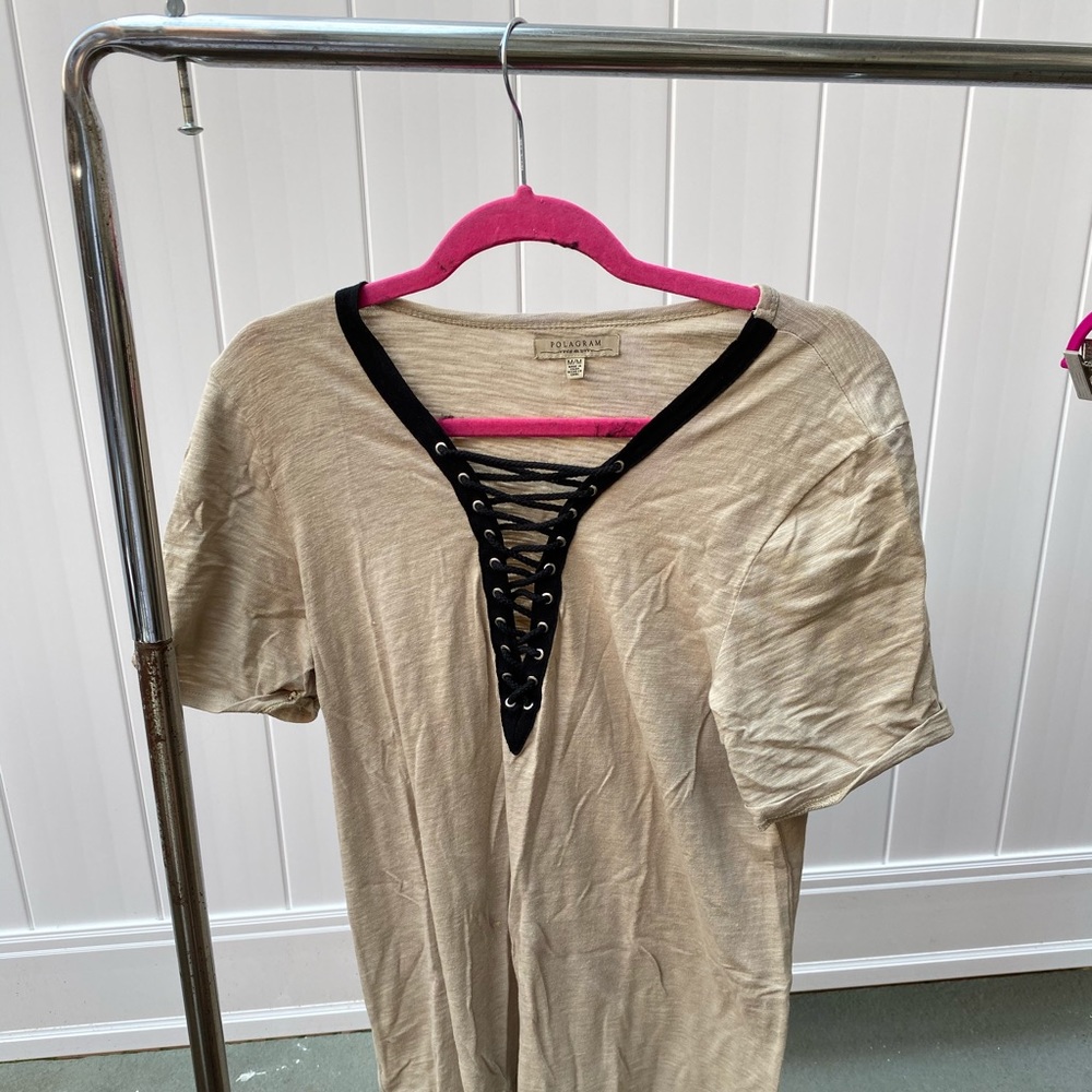 Tie neck t-shirt dress